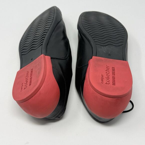 Camper Romain Kremer Oxford Shoes Mens 12 EU 46 Black Leather Red Heel Hipster main image 5